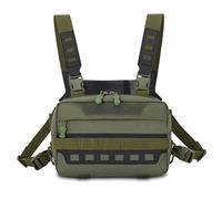 Sac de Poitrine Tactique, Sacoche Gilet Réglable MOLLE, Chest Rig Modulaire | Pectorale Multipoche, Respirant et Dissipant la Chaleur, Imperméable, Gilet Amovible, pour la Chasse et la Course à Pied