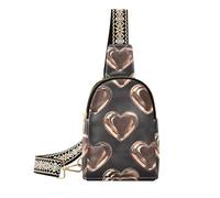 Sac de poitrine tendance avec illustration touristique en bronze pour femme pour voyage