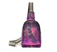 Sac de poitrine tendance pour cartes de tarot mystérieux en forme de chien fluo pour femme pour les voyages, Cartes de tarot mystère chien néon, 1 size