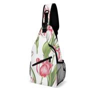Sac de poitrine « The Flowers Are All Red » pour homme, sac à bandoulière pour femme, sac à dos à bandoulière pour voyage, blanc, 20,3 x 10,2 x 38,1 cm, blanc, 8x4x15 Inches