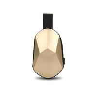 Sac de Poitrine tridimensionnel for Hommes, Coque Rigide, étanche, équitation, Couple, Chargeur USB, Messager, Sacs à bandoulière(Gold)