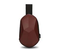 Sac de Poitrine tridimensionnel for Hommes, Coque Rigide, étanche, équitation, Couple, Chargeur USB, Messager, Sacs à bandoulière(Brown)