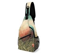 Sac de poitrine œufs sur l'herbe - Sac à bandoulière pour homme - Sac banane pour femme - Sac à dos en bandoulière pour voyage, blanc, 20,3 x 10,2 x 38,1 cm, blanc, 8x4x15 Inches