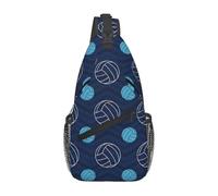 Sac De Poitrine Volley-Ball Bleu Sac À Dos D'Extérieur Casual avec Bretelles Réglables Sacs Triangle, pour Outdoor, Randonnée, Voyage