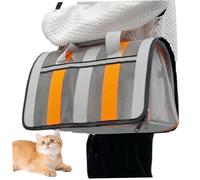 Sac de Porte-Chat, Sac de Transport en Chat Pliable Respirant, porteuse à Fermeture éclair avec fourre-Tout et Sangle détachable, Chien 16x11x10 réfléchissant pour Sortir avec Une Ouverture latérale