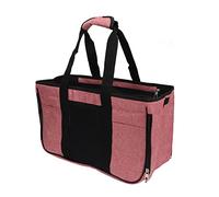 Sac DE Porte-Chats Breatchable Mesh Pocket Design Anti Escape for Small Medium Pets Purse Beige (Rose avec Noir)