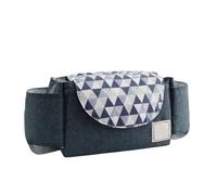 Sac de poussette for maman, sac à couches for enfants, accessoires de poussette, grande capacité, voyage en plein air, porte-gobelet d'eau(Grey Blue Diamond)