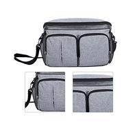 Sac de Poussette Multifonction pour bébé, Sangle Pratique, Fermeture à Glissière de Grande capacité pour Manger au Restaurant, Supermarché-Polyester (Grey)