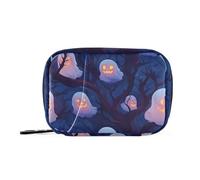 Sac de premiers secours effrayant pour Halloween, fantômes et arbres, avec compartiments détachables, pilulier portable pour sac à main