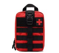 Sac de Premiers Secours Tactique Molle EMT IFAK Pouch Rip-Away Trauma First Emergency Pack(Red)