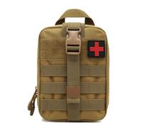 Sac de Premiers Secours Tactique Molle EMT IFAK Pouch Rip-Away Trauma First Emergency Pack(Tan)