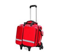 Sac de Premiers Secours Vide, sac de traumatologie de grande capacité, portable et étanche pour l'extérieur, pour EMT, EMS, paramédical, sac à roulettes pour chariot médical(Red)