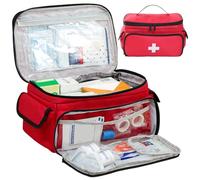 Sac de premiers soins, 11, 0x7, 5x6, 3 pouces Sac médical avec poignée et multi-compartiments, organisateur de médecine voyage capacité, organisateur pilules pour la maison, voyager, art