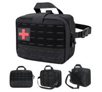 Sac de premiers soins, sac médical 9x7x3 pouces avec poignée et multi-compartiments et boucles, traumato-cartouche de premiers soins, organisateur en médecine en nylon pour la maison, voyager, extér