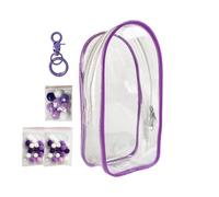 Sac de présentation de figurines - Coque en coton imperméable sur le devant transparent, poches pour perles absorbant les chocs, fermeture éclair sécurisée, organisateur de rangement de protection, su