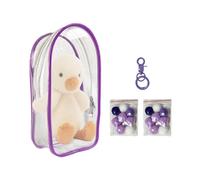 Sac de présentation transparent avec porte-clés, sacs de rangement portables pour figurines - Lot de poupées en coton imperméable avec balles pour poupées de dessin animé