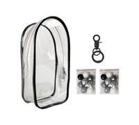 Sac de présentation transparent pour figurines avec porte-clés - Sacs de rangement portables pour figurines - Lot de poupées vides en coton avec balles - Boîte de présentation étanche pour poupées