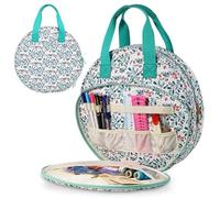 Sac de projet de broderie 12, 6 pouces Esthétique Plusieurs poches Rangement broderie avec étui organisateur poignée renforcée - Sac projet