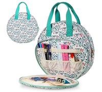 Sac de projet de broderie 12, 6 pouces, rangement esthétique à plusieurs poches avec poignée renforcée, étui en tissu Oxford pour cerceaux fil dentaire