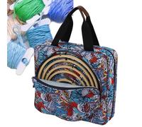 Sac de projet de couture, boîte de transport carrée à motif floral | Sac portable léger avec poignées pour les amateurs de broderie, Attribut unique, Refer to description, Unisexe