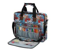 Sac de projet d'embroidery - Portable Craft Tote With Clear PVC Top | Durable Zippered Organizer Case for Embroidery Enthusiasts On The Go Sewing Crafting Travel
