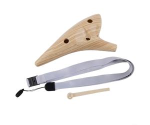 Sac de protection en résine pour ocarina 12 trous (marron clair) | Accordage précis, riche, style craquelé de glace, touche C alto, construction en résine lisse