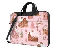 Sac de protection pour ordinateur portable de 15,6", motif sapin de Noël en pain d'épices avec bandoulière, housse de protection antichoc pour ordinateur portable pour homme et femme, multicolore, 14
