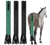 Sac de protection pour queue de cheval pour éviter les moustiques et garder propre, sac de garde de queue de cheval avec frange, trois sacs de prêle avec fermeture en nylon réglable en tissu Oxford