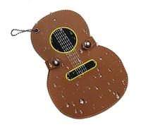 Sac de ramassage de guitare à 17 compartiments - Porte-clefs en cuir végan, organiseur de médiator en forme de guitare pour joueur de basse et électrique, étui cadeau pour accessoires d'instruments de
