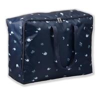 Sac de rangement, 35 l, avec fermeture éclair, poignée, pliable, sac de transport Oxford étanche, pour vêtements, couettes, oreillers (bleu)