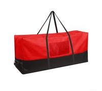 Sac de rangement 600D résistant aux intempéries pour sapin de Noël avec large ouverture et capacité de pliage à plat pour un emballage facile hors saison (122 x 38 x 56 cm, rouge et noir)