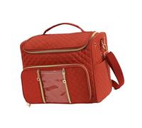 Sac de rangement à bandoulière pour crochet - Sac de rangement léger de grande capacité pour outils de tricot - 32 x 22 x 28 cm - Tissu Oxford - Rouge foncé