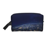 Sac de rangement à fermeture éclair avec imprimé vue de la terre, accessoires de voyage, trousse de toilette portable