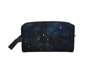 Sac de rangement à fermeture éclair avec motif carte constellation étoilée, accessoires de voyage, trousse de toilette, trousse de toilette portable