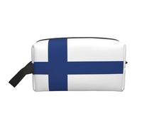 Sac de rangement à fermeture éclair imprimé drapeau finlandais, accessoires de voyage, trousse de toilette, trousse de toilette portable