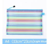 Sac De Rangement À Fermeture Éclair Pour Étudiant",Sacoche De Fichiers À Grille Colorée,A4,A5,Horizon,Bureau,"2 Pièces - Type A4 2pcs Lightblue