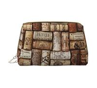 Sac de rangement à main en cuir avec fermeture éclair et bouchon en liège pour divers articles, blanc, Taille unique