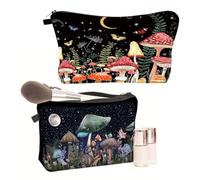 Sac De Rangement À Motif Champignon 2 Pièces, Sac De Rangement De Voyage Portable, Sac De Rangement De Grande Capacité, Sac À Cosmétiques pour Femmes, Sac De Rangement Mignon