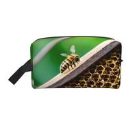 Sac de rangement à motif imprimé de hockey sur glace - Trousse de maquillage de voyage, trousse de toilette, organiseur portable à fermeture éclair, Honey Bees., Taille unique
