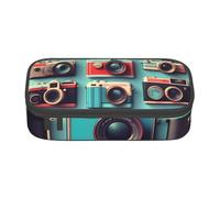 Sac de rangement à strass avec imprimé papillon et fleur pour bureau d'affaires, trousse à crayons, trousse à crayons, trousse de maquillage, Collection d'appareils photo rétro cool, One Size