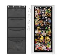 Sac de rangement à suspendre à une porte pour jouets, doudou à suspendre sur une porte, pour armoire, chambre d'enfant, chambre à coucher, salle de bain (noir)