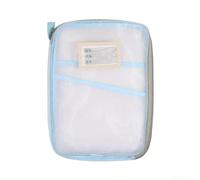 Sac de rangement A4 avec couches de maille transparente et fermeture éclair sur toute la longueur pour une récupération rapide des documents (bleu)