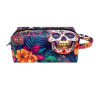 Sac de rangement abstrait avec symboles de requin pour femme, trousse de toilette à suspendre, sac de voyage en cuir, trousse à crayons d'école, Multicolore 09, 8.2x3.1x3.5 in/21x8x9 cm
