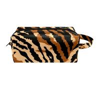 Sac de rangement abstrait avec symboles de requin pour femme, trousse de toilette à suspendre, sac de voyage en cuir, trousse à crayons d'école, Multicolore 07, 8.2x3.1x3.5 in/21x8x9 cm