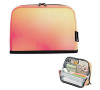 Sac de rangement abstrait flou orange rose pour crayons - Grande trousse à crayons à fermeture éclair - Trousse à stylos pour garçons - Fournitures de rentrée scolaire