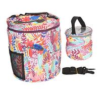 Sac de rangement Ajunjiil, pour une utilisation polyvalente, 2pcs set, 600d oxford tissu matériau, conception d'impression, poches multiples, sangle à main, emballage de forme de (Feuilles d'orange)