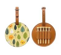 Sac de rangement amusant pour tees de golf imprimé Little Grass - Design portable, facile à organiser, Brun, One Size