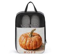 Sac de rangement anti-poussière en forme de citrouille avec mot espoir pour chaussures de golf