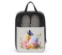 Sac de rangement anti-poussière pour chaussures de golf avec deux œufs de Pâques et fleurs - Couleurs pastel