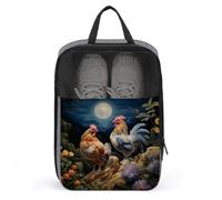 Sac de rangement anti-poussière pour chaussures de golf Motif poules et fleurs